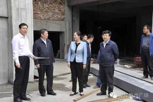 市長陳青，副市長王月成陪同省電力投資集團公司總經理李輝一行深入階州廣場視察