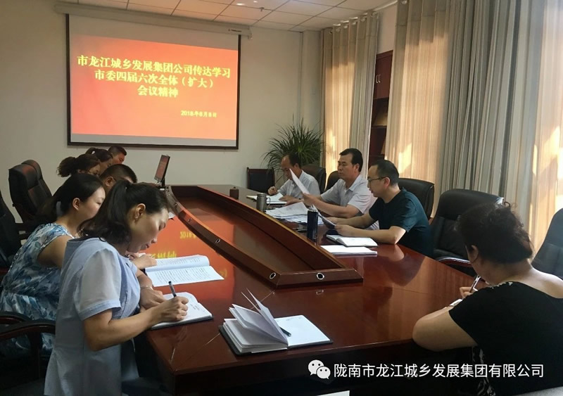 市龍江城鄉發展集團公司傳達學習市委四屆六次全體（擴大）會議精神