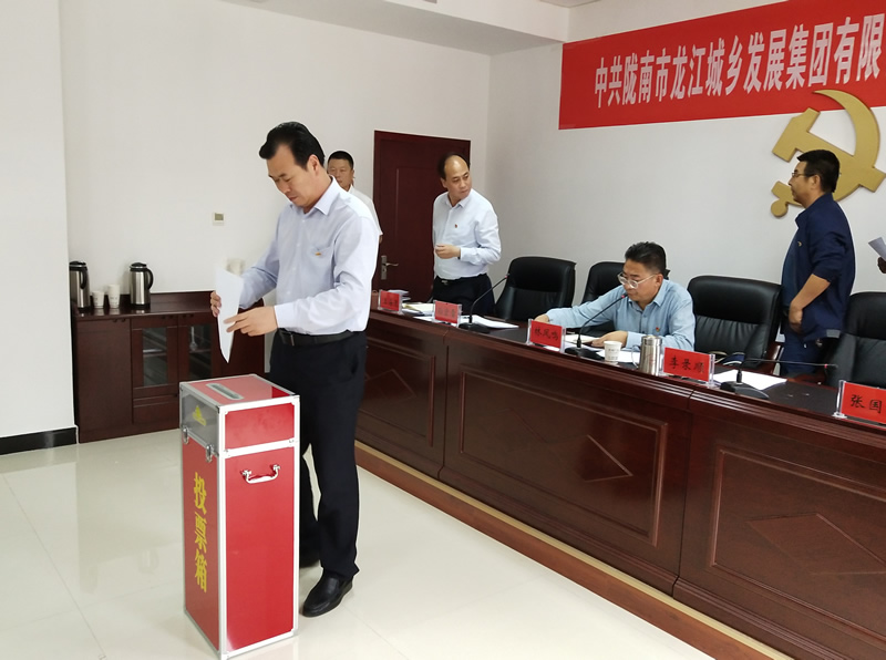 中國共產黨隴南市龍江城鄉發展集團有限公司委員會第一次黨員大會勝利召開