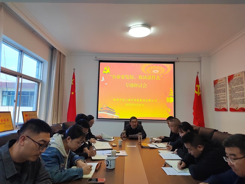 【“三抓三促”行動進行時】市龍江城鄉集團開展“隴南要發展，我該謀什么”——圍繞“加快集團公司高質量發展，我該謀什么”專題研討